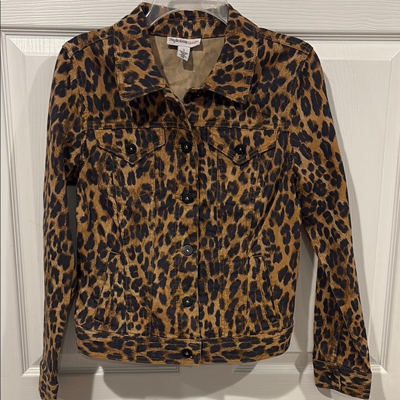 Style & Co. Jackets & Blazers - NEW! Style & Co. Leopard Print Jean Jacket in Brown and Black